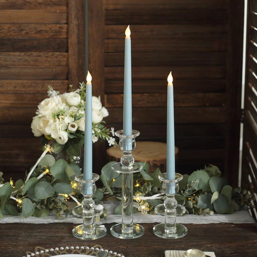 3 Flameless 11 in tall LED Taper Candles Lights