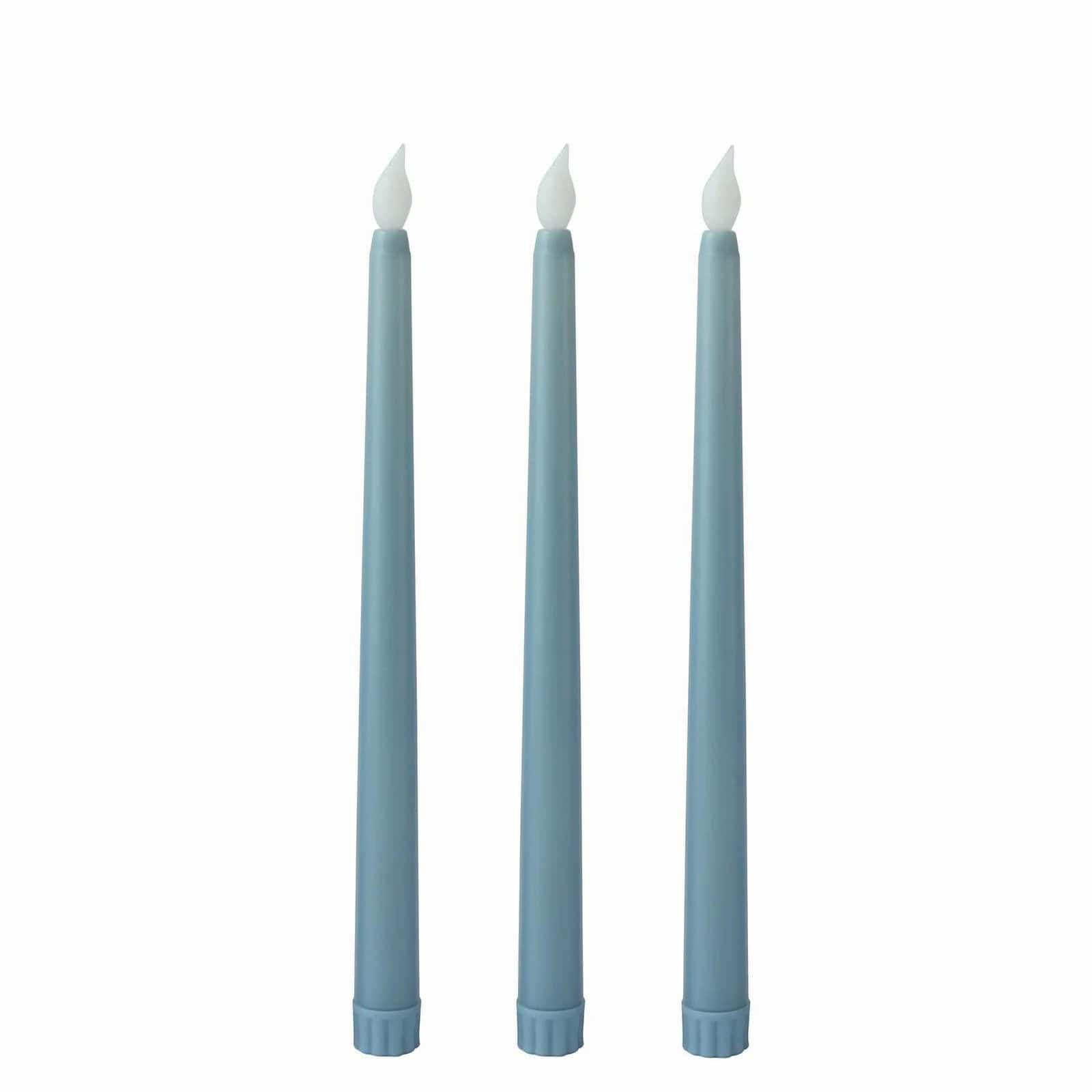 3 Flameless 11 in tall LED Taper Candles Lights