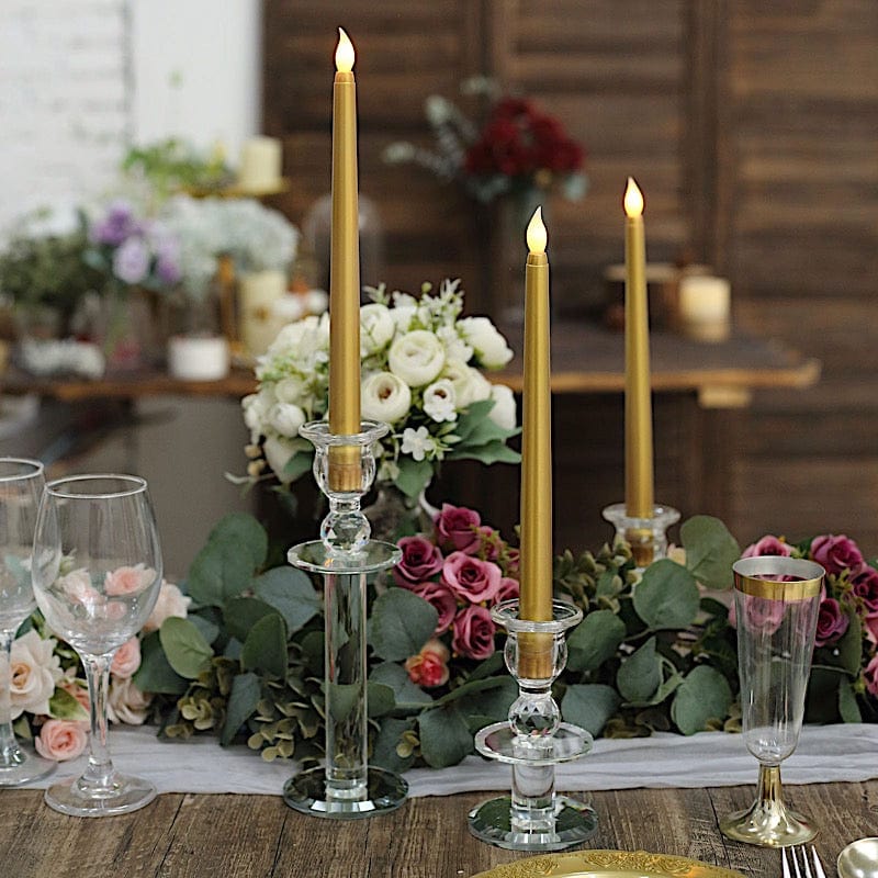3 Flameless 11 in tall LED Taper Candles Lights