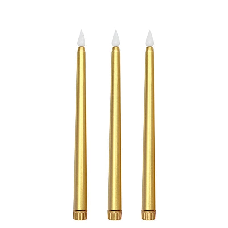 3 Flameless 11 in tall LED Taper Candles Lights
