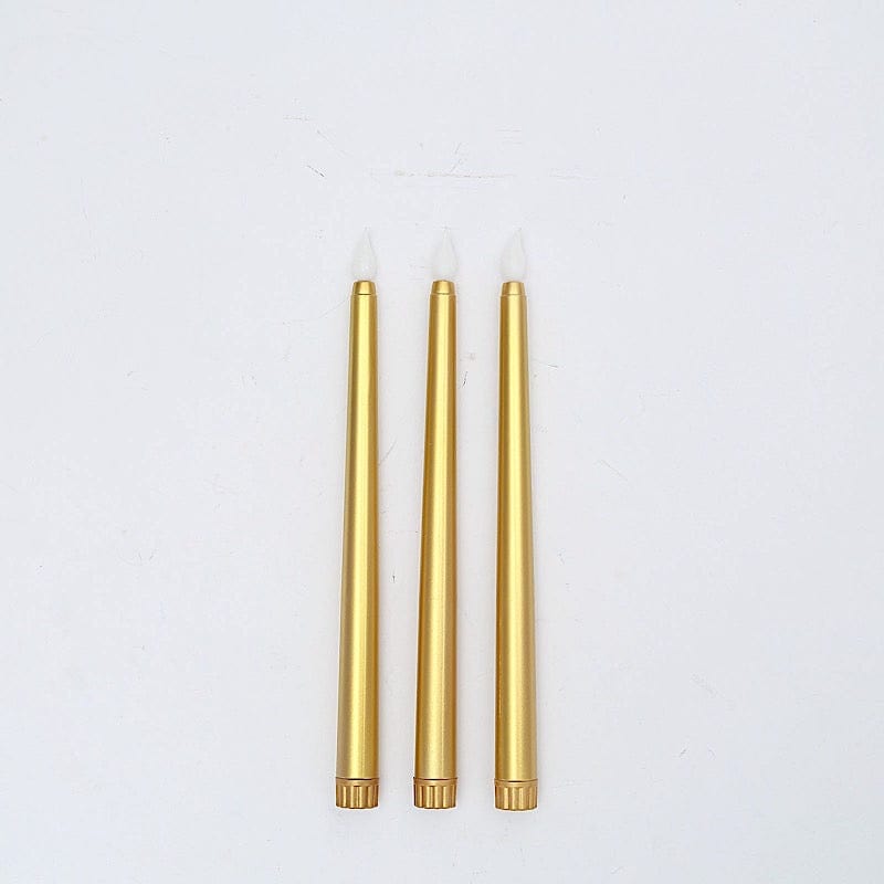 3 Flameless 11 in tall LED Taper Candles Lights
