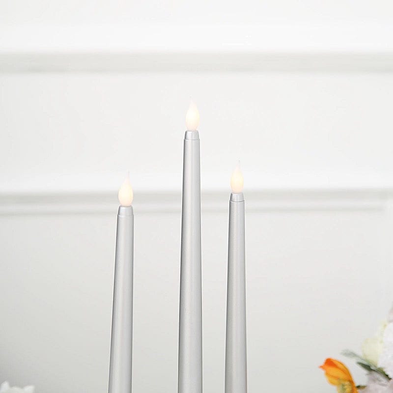 3 Flameless 11 in tall LED Taper Candles Lights