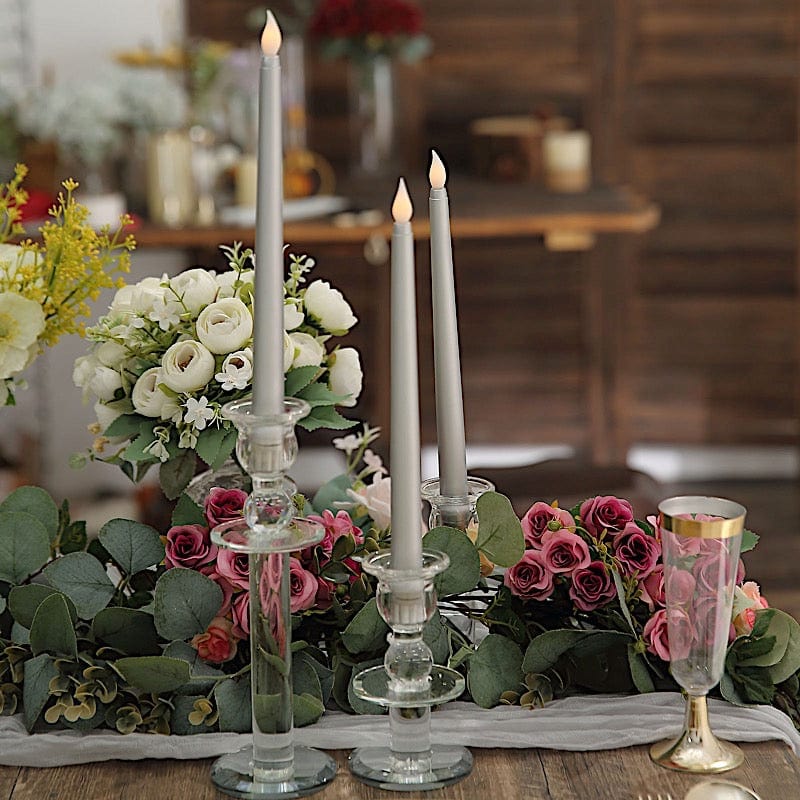 3 Flameless 11 in tall LED Taper Candles Lights