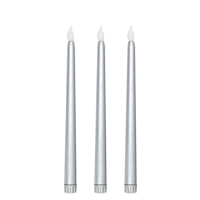3 Flameless 11 in tall LED Taper Candles Lights