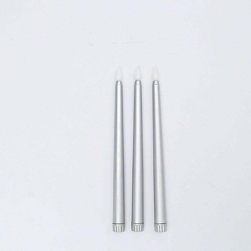 3 Flameless 11 in tall LED Taper Candles Lights