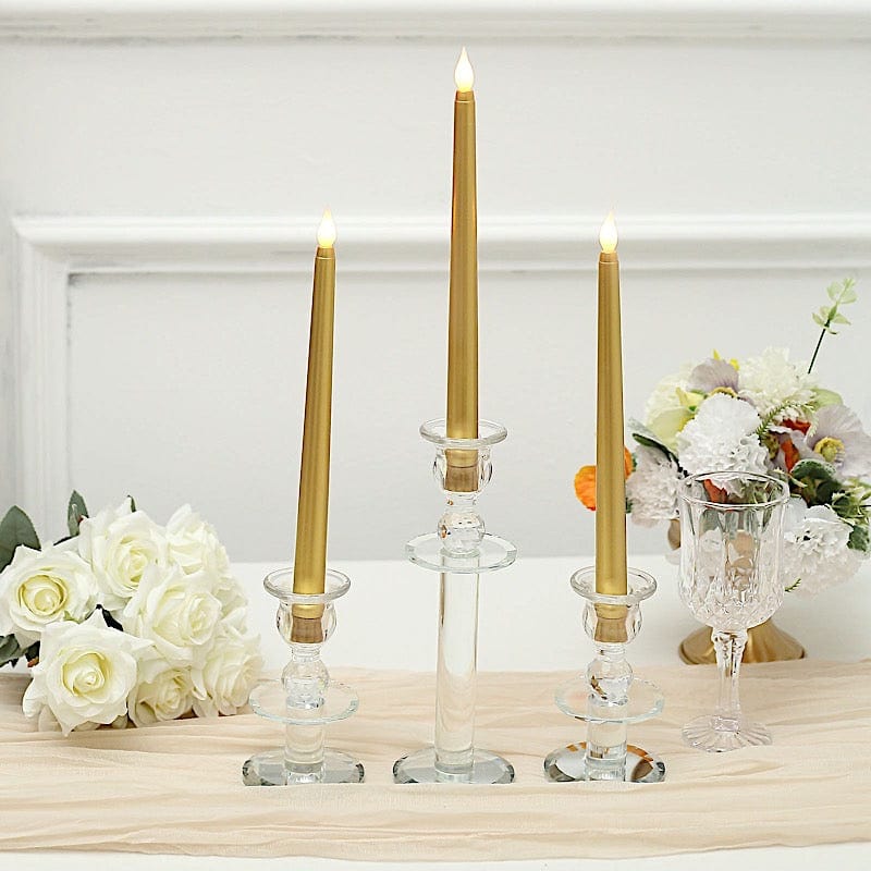 3 Flameless 11 in tall LED Taper Candles Lights