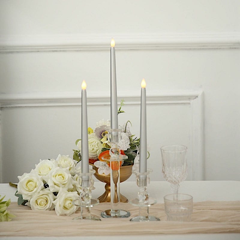3 Flameless 11 in tall LED Taper Candles Lights