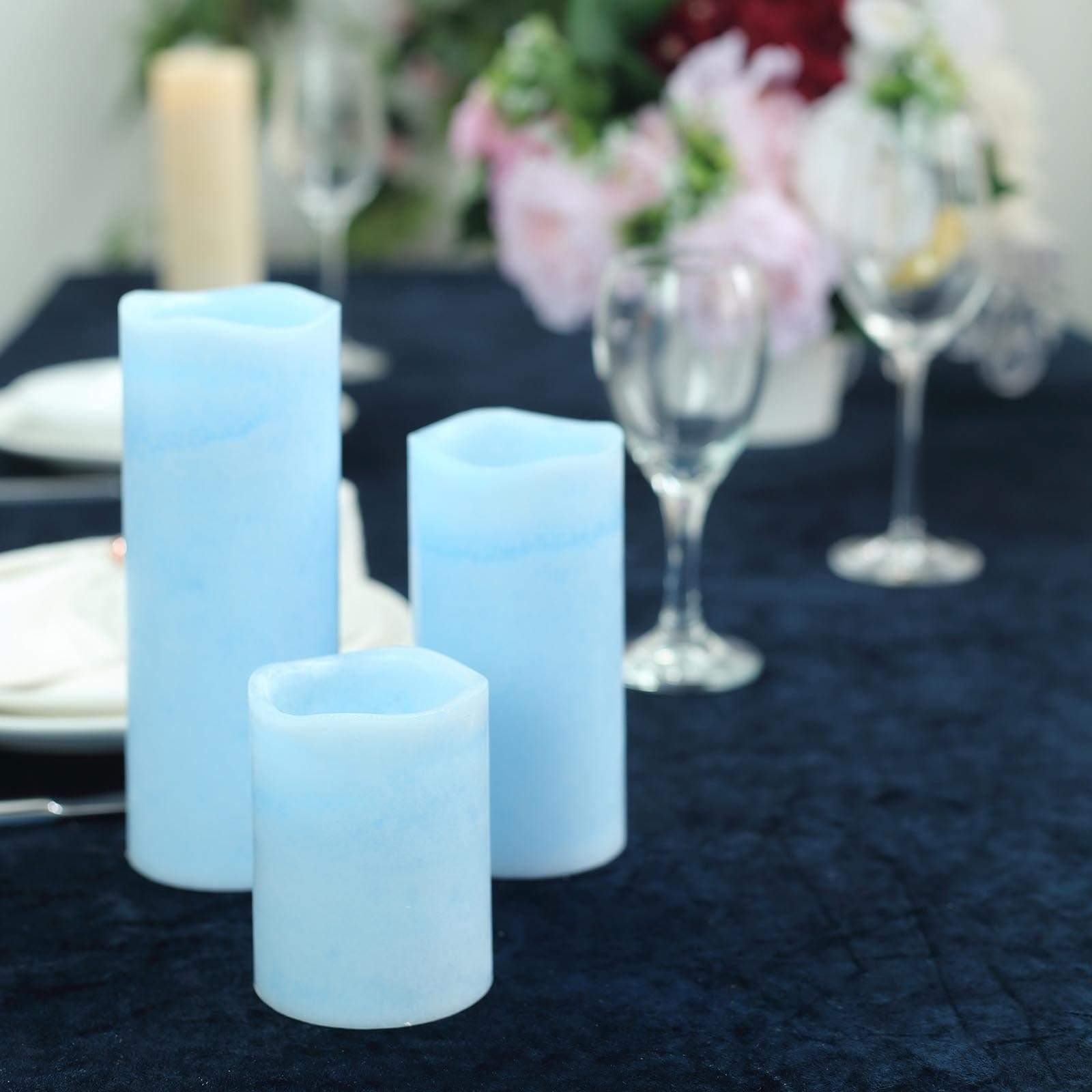 3 pcs LED Pillar Candles Lights with Remote Control