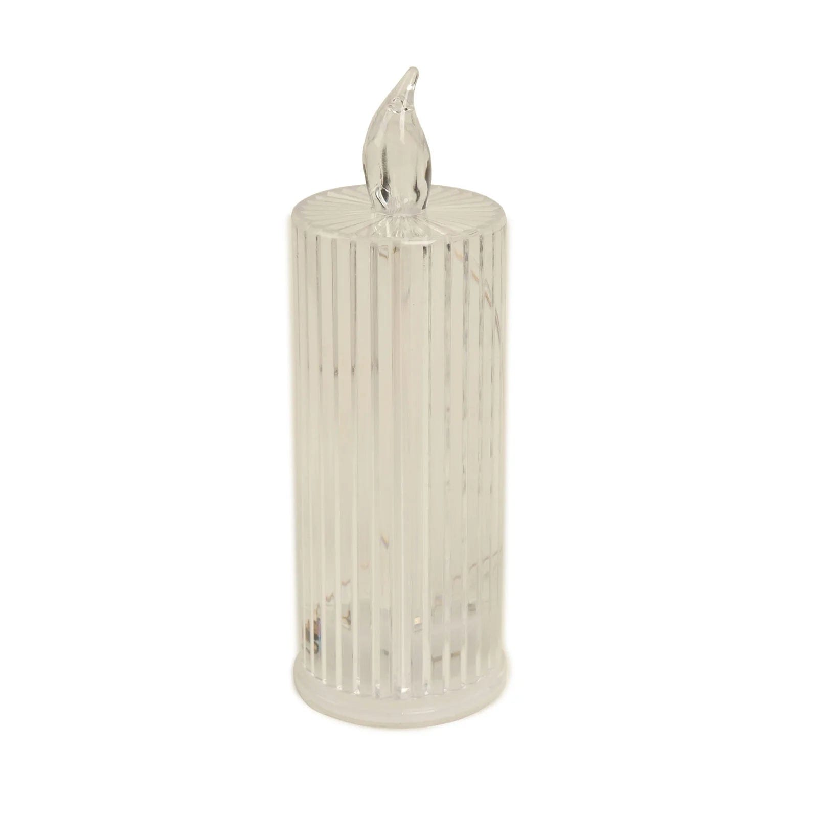 3 Warm White 6 in Battery Operated Diamond Light Pillar LED Candles