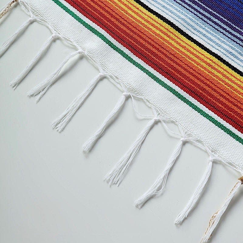 14x108 in Mexican Table Runner with Tassels Fiesta Party Decoration