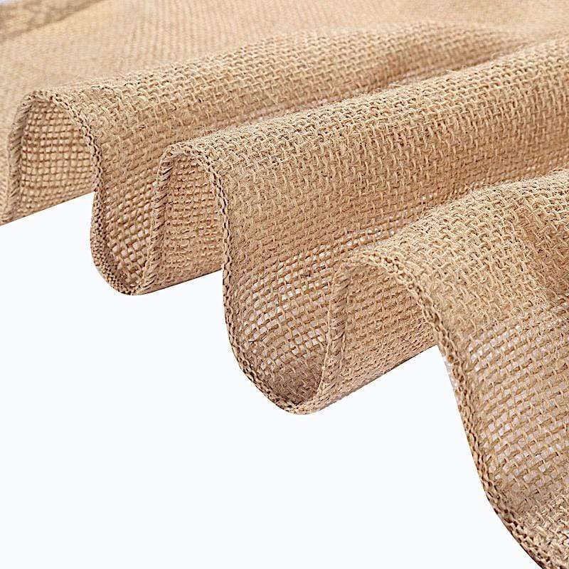 30 feet Natural Brown Burlap Aisle Runner with Lace