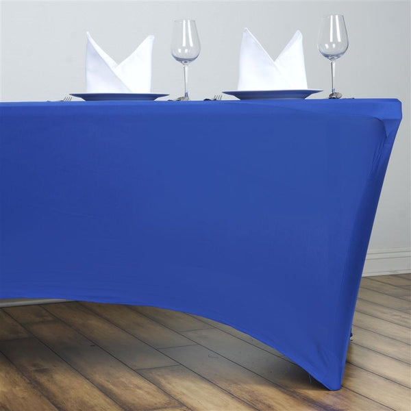 5 ft Fitted Spandex Tablecloth 60" x 30" x 30" - Royal Blue