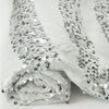 54 inch x 4 yards Silver and White Stripes Sequined Lace Fabric Bolt