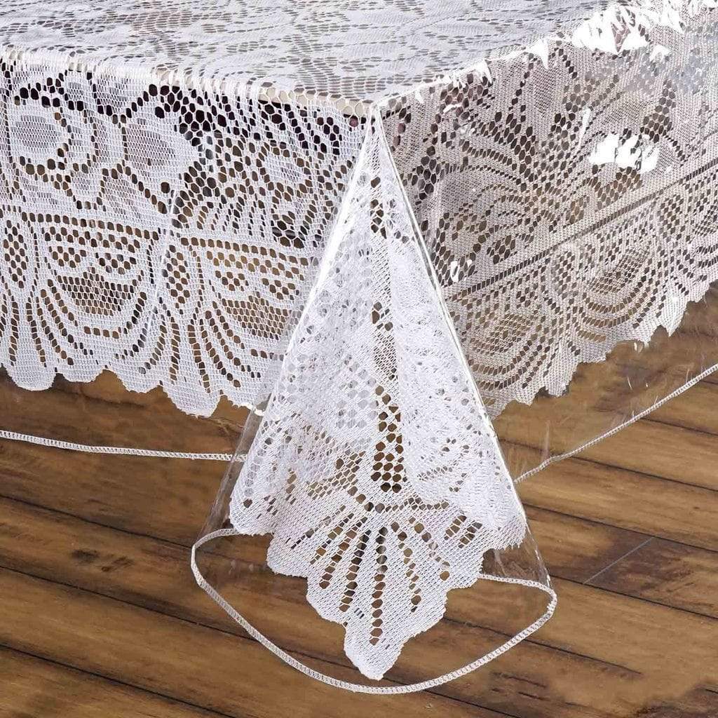 54x54" Clear Plastic Vinyl Tablecloth Protector Table Cover