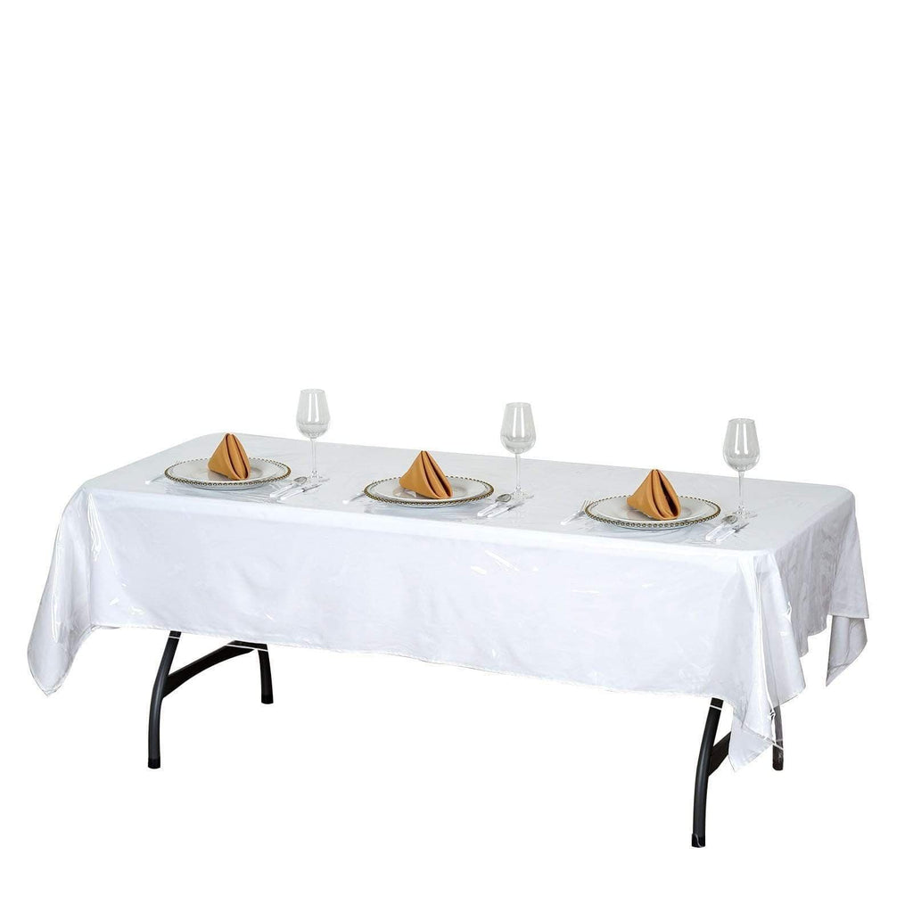 54x72" Clear Plastic Vinyl Tablecloth Protector Table Cover Rectangular Tablecloth
