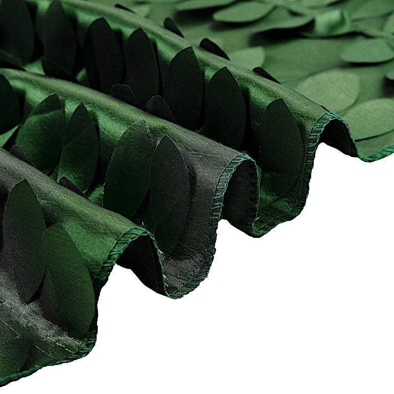 60x102 in Green Taffeta Rectangle Tablecloth with Leaf Petals Design