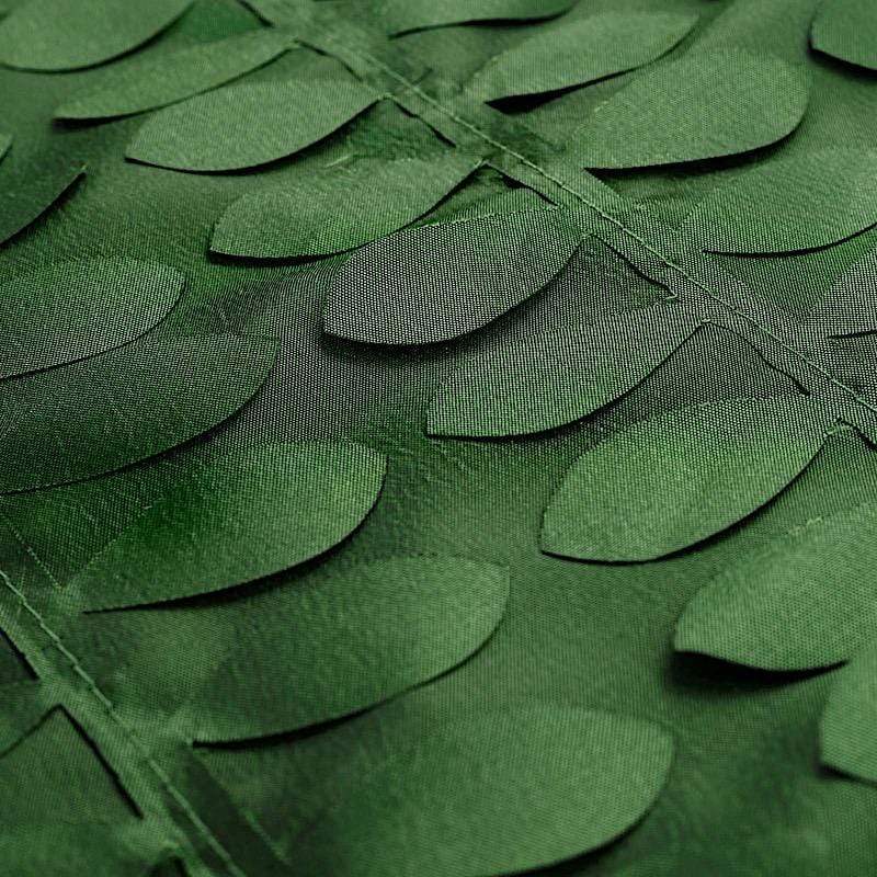 60x102 in Green Taffeta Rectangle Tablecloth with Leaf Petals Design