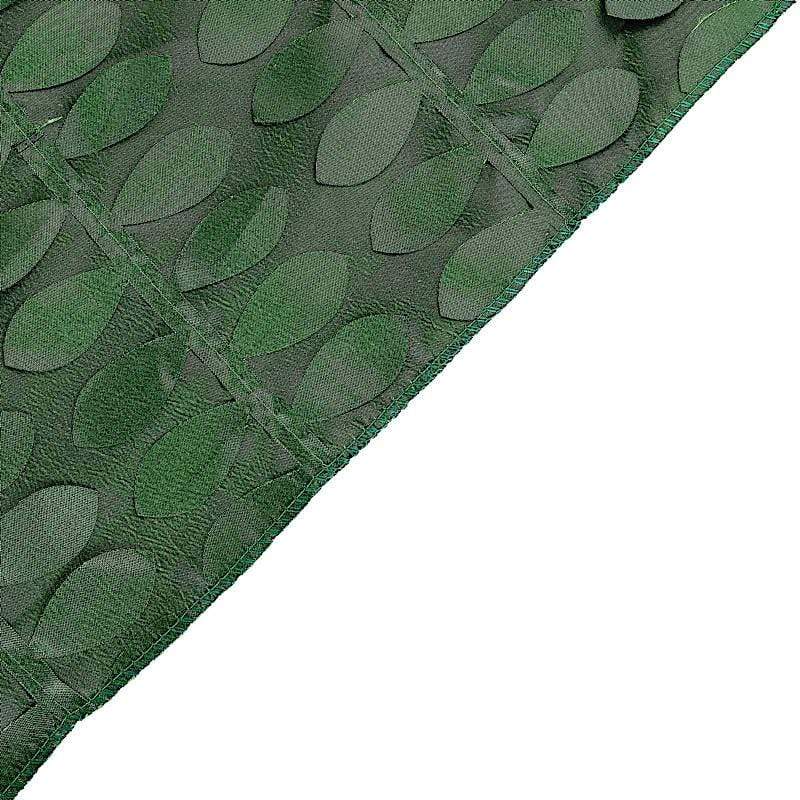 60x102 in Green Taffeta Rectangle Tablecloth with Leaf Petals Design