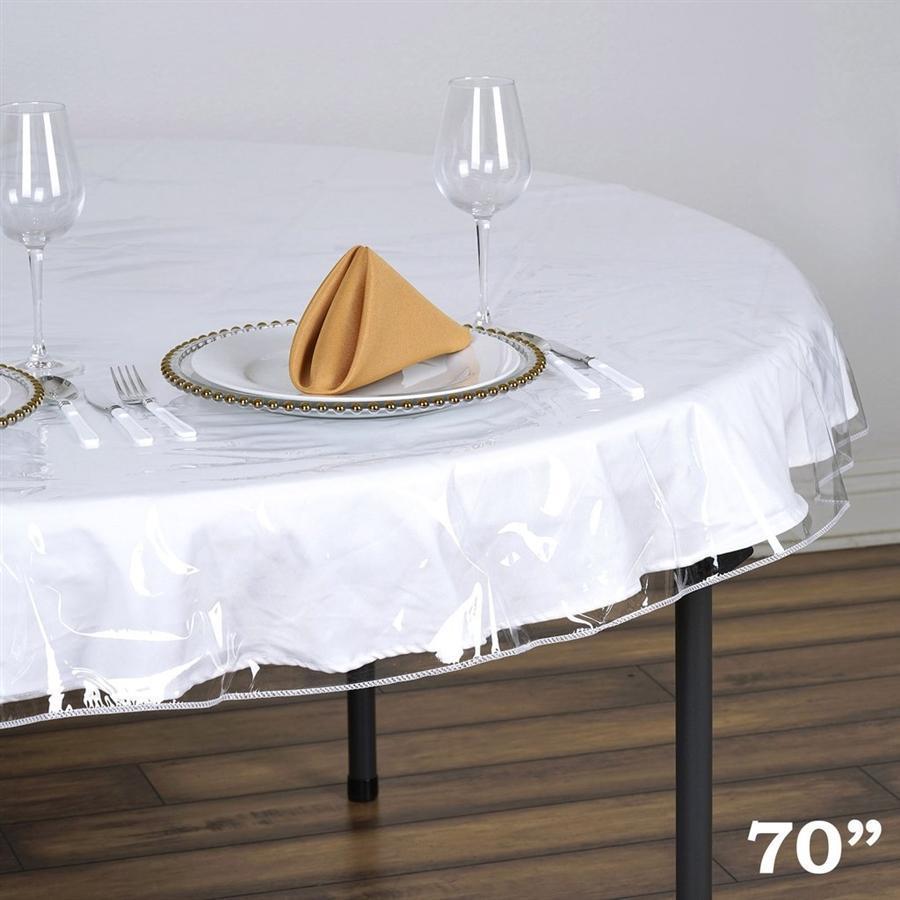 RostiKong 36 Inch Clear Plastic Round Table Top Protector PVC Tablecloth  Cover Vinyl Cover Easy Clean