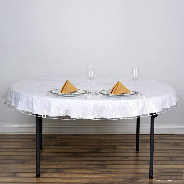 70" Clear Plastic Vinyl Round Tablecloth Protector Table Cover