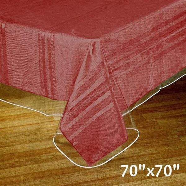70x70" Clear Plastic Vinyl Tablecloth Protector Table Cover