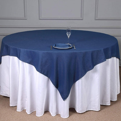 72 Inch Dark Blue Faux Denim Polyester Table Overlay – Balsa Circle, LLC