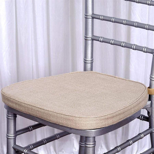 Natural Burlap Chiavari Chair Cushion