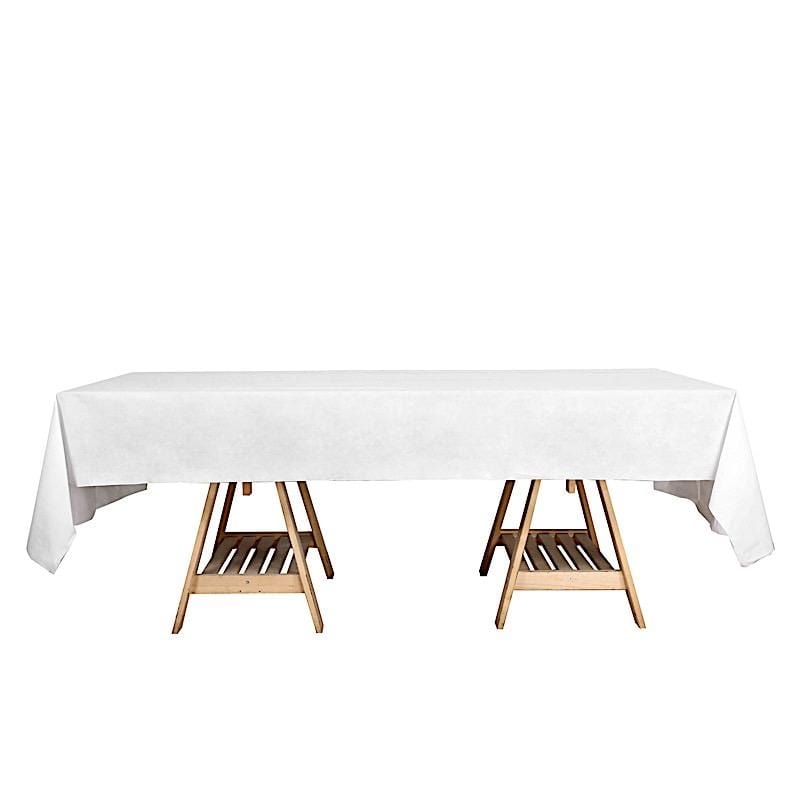 White 50x108 in Disposable Airlaid Paper Rectangle Tablecloth