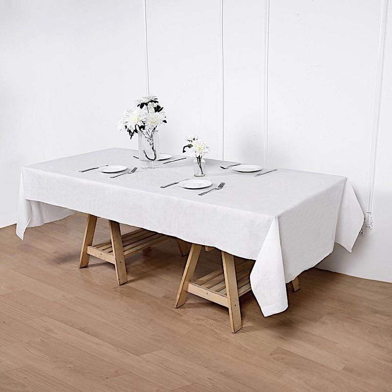 White 50x108 in Disposable Airlaid Paper Rectangle Tablecloth