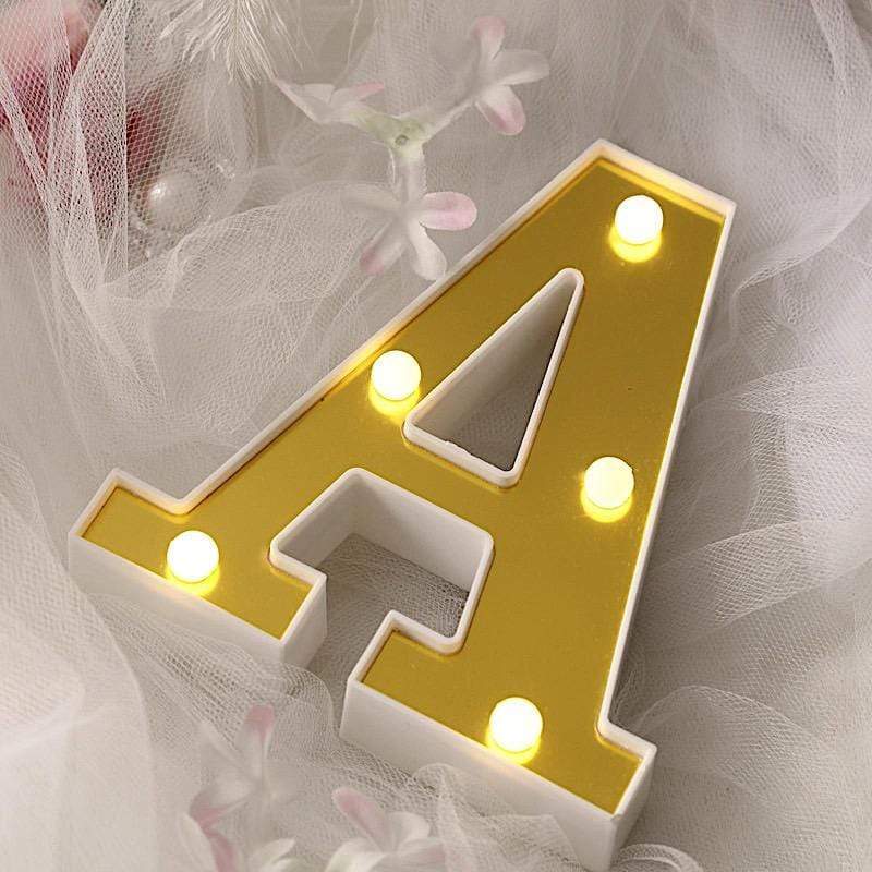 Efavormart 6 inch 3D Gold MARQUEE Letters 5 LED Light Up Letters Warm White LED Letter Lights - &, Silver