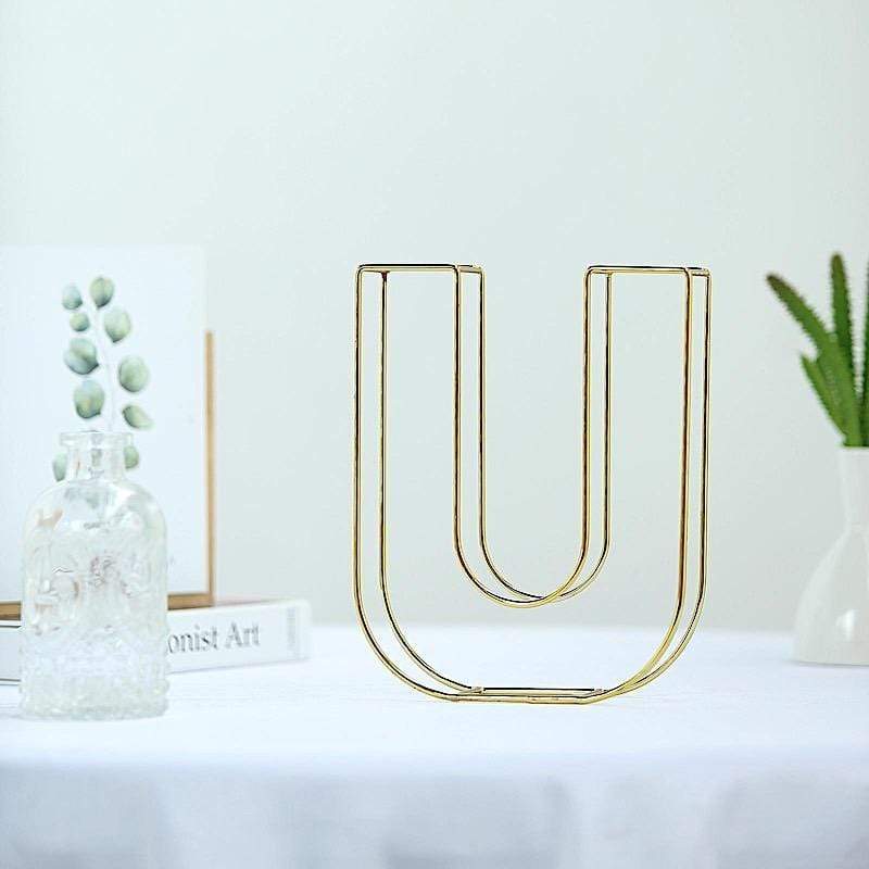 8 in tall Gold Metal 3D Wire Letter Sign