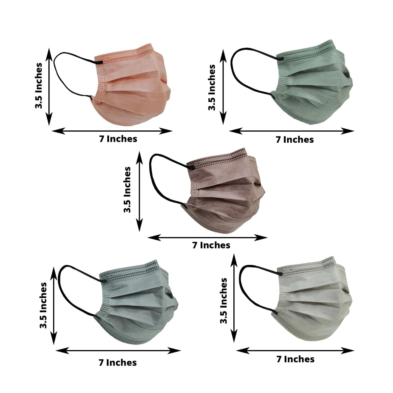 50 pcs 3 Layer Breathable Disposable Face Masks Protective Covers