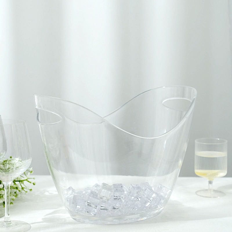 14 in Clear Plastic Drinks and Ice Bucket Party Beverage Cooler