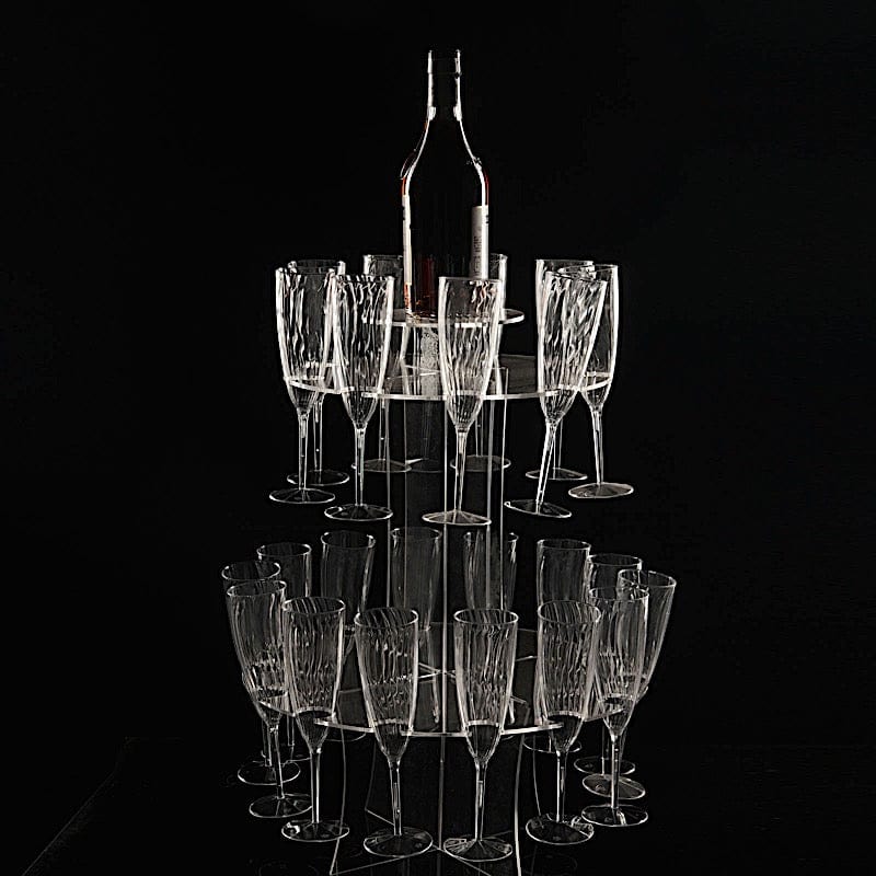 Clear 4.5 ft Spiral Acrylic Champagne Glass Flute Holder Display Stand