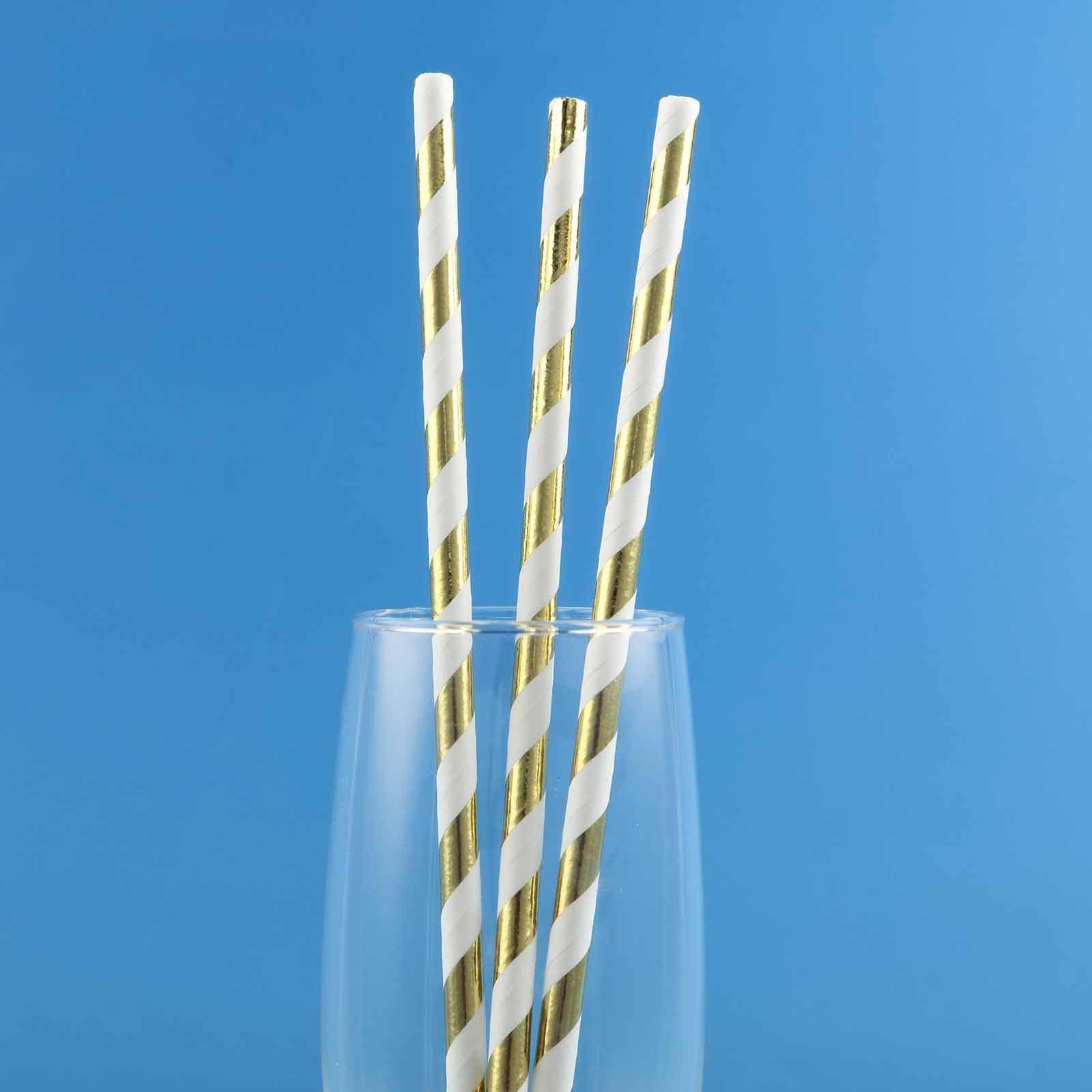 25 pcs Striped Party Paper Straws