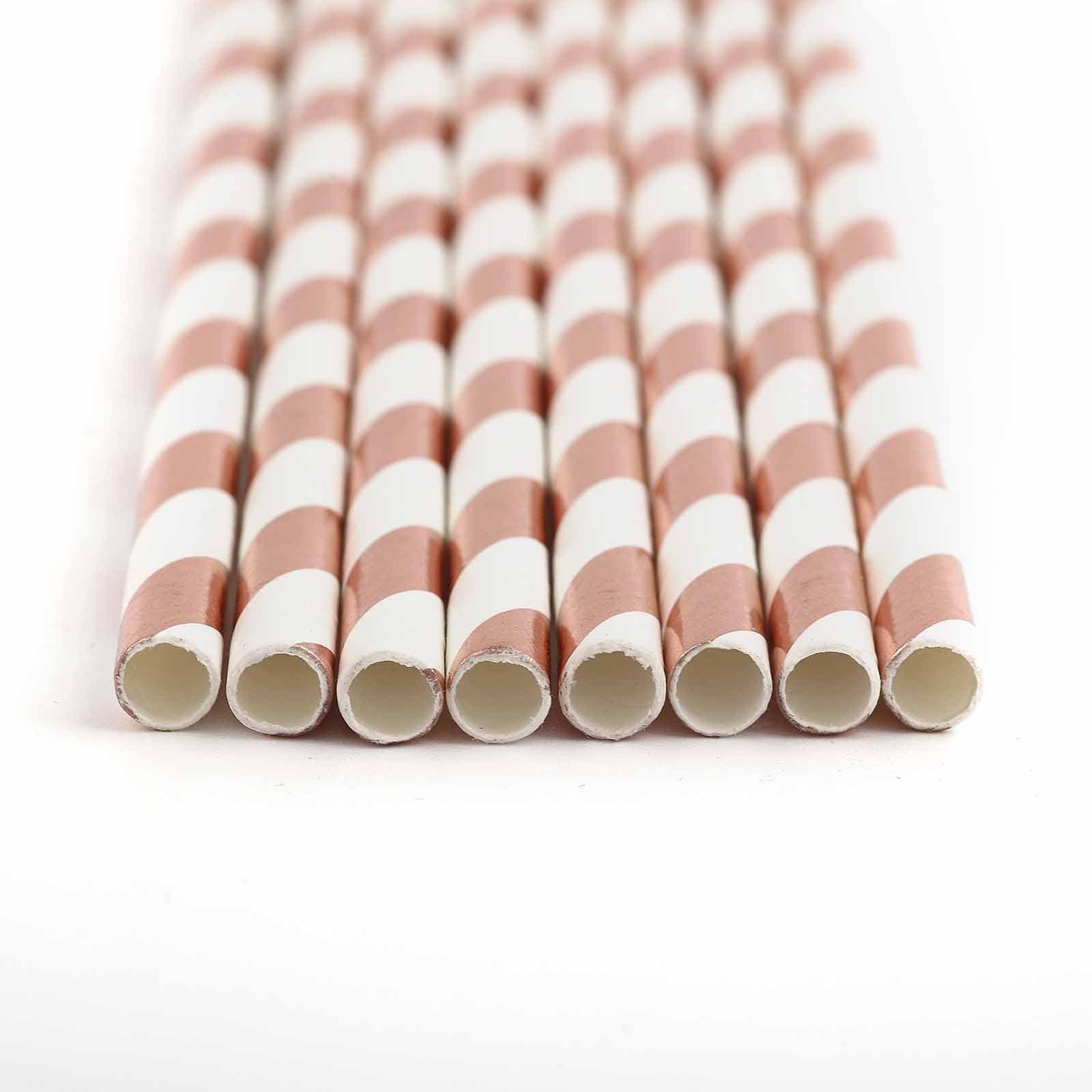 25 pcs Striped Party Paper Straws