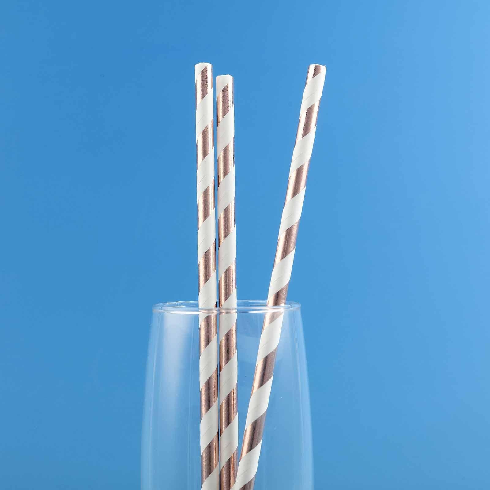 25 pcs Striped Party Paper Straws
