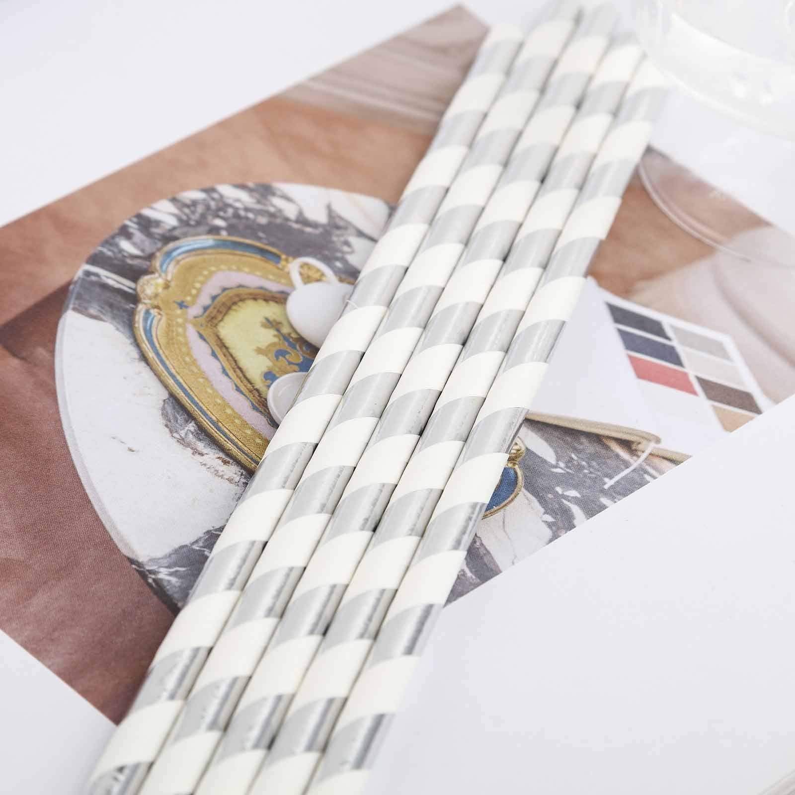 25 pcs Striped Party Paper Straws