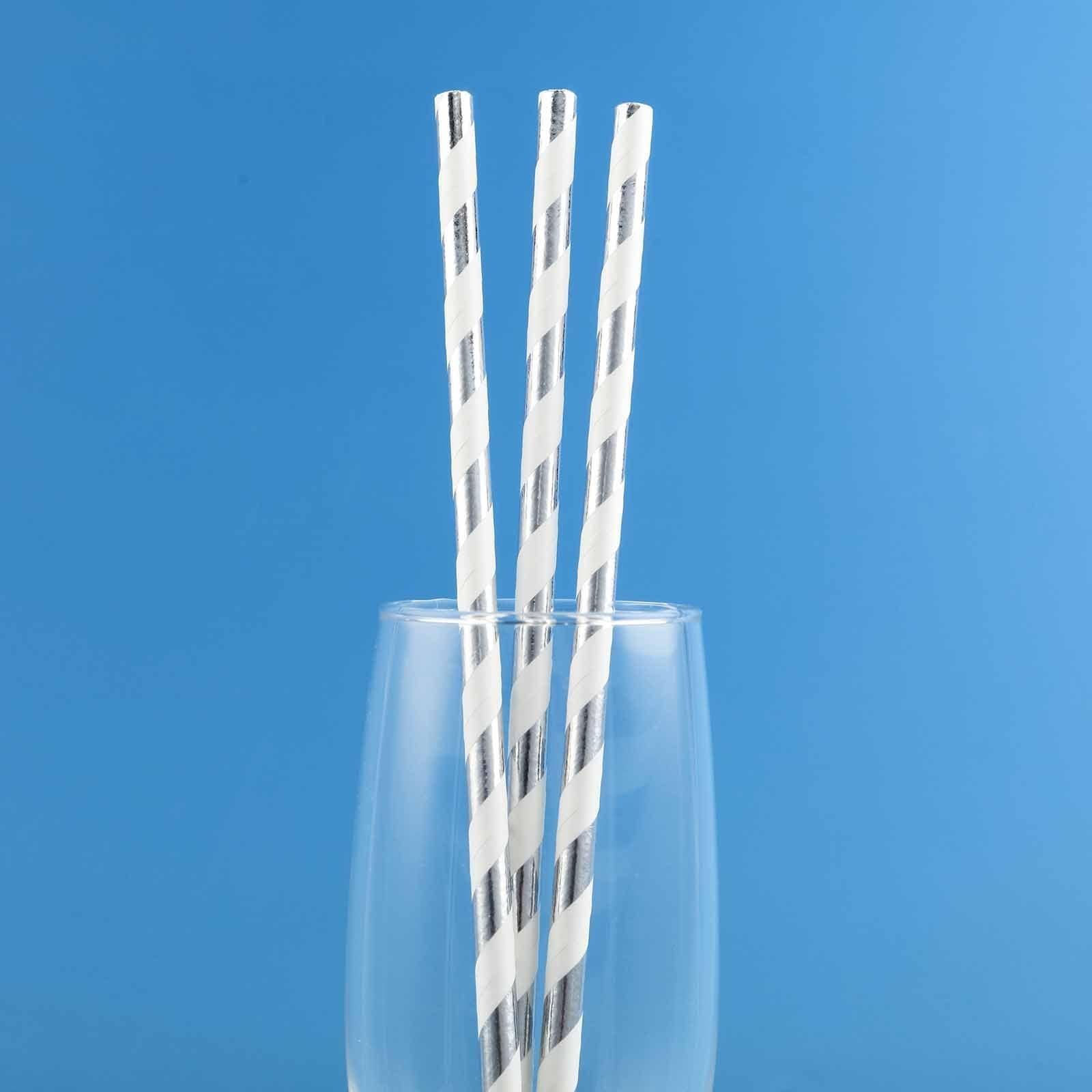 25 pcs Striped Party Paper Straws