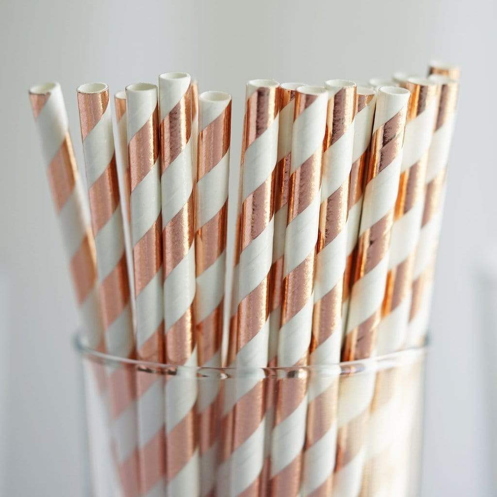 25 pcs Striped Party Paper Straws