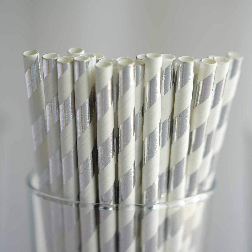 25 pcs Striped Party Paper Straws