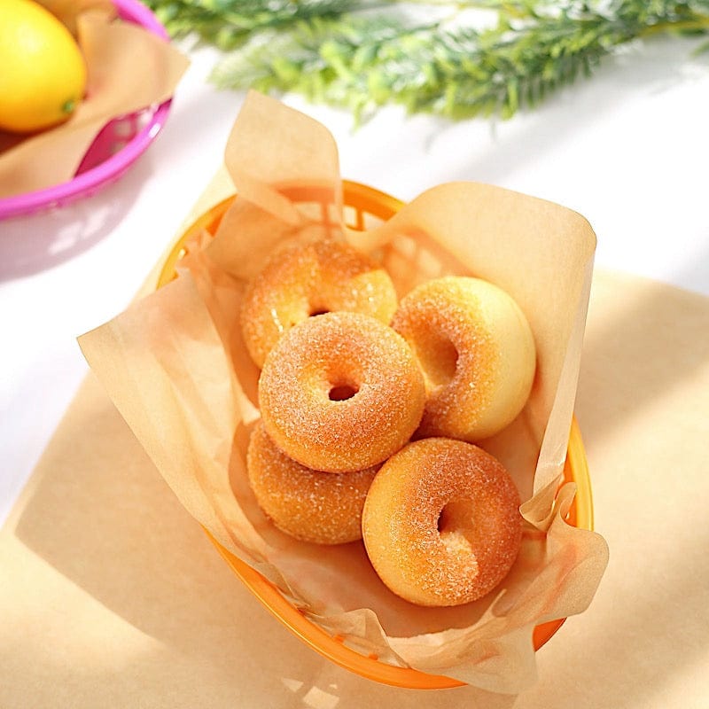 50 Natural 12 in Square Pre-cut Wax Paper Wrappers Food Basket Liners