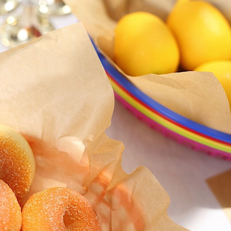 50 Natural 12 in Square Pre-cut Wax Paper Wrappers Food Basket Liners