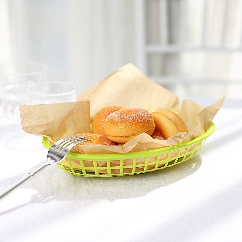 50 Natural 12 in Square Pre-cut Wax Paper Wrappers Food Basket Liners