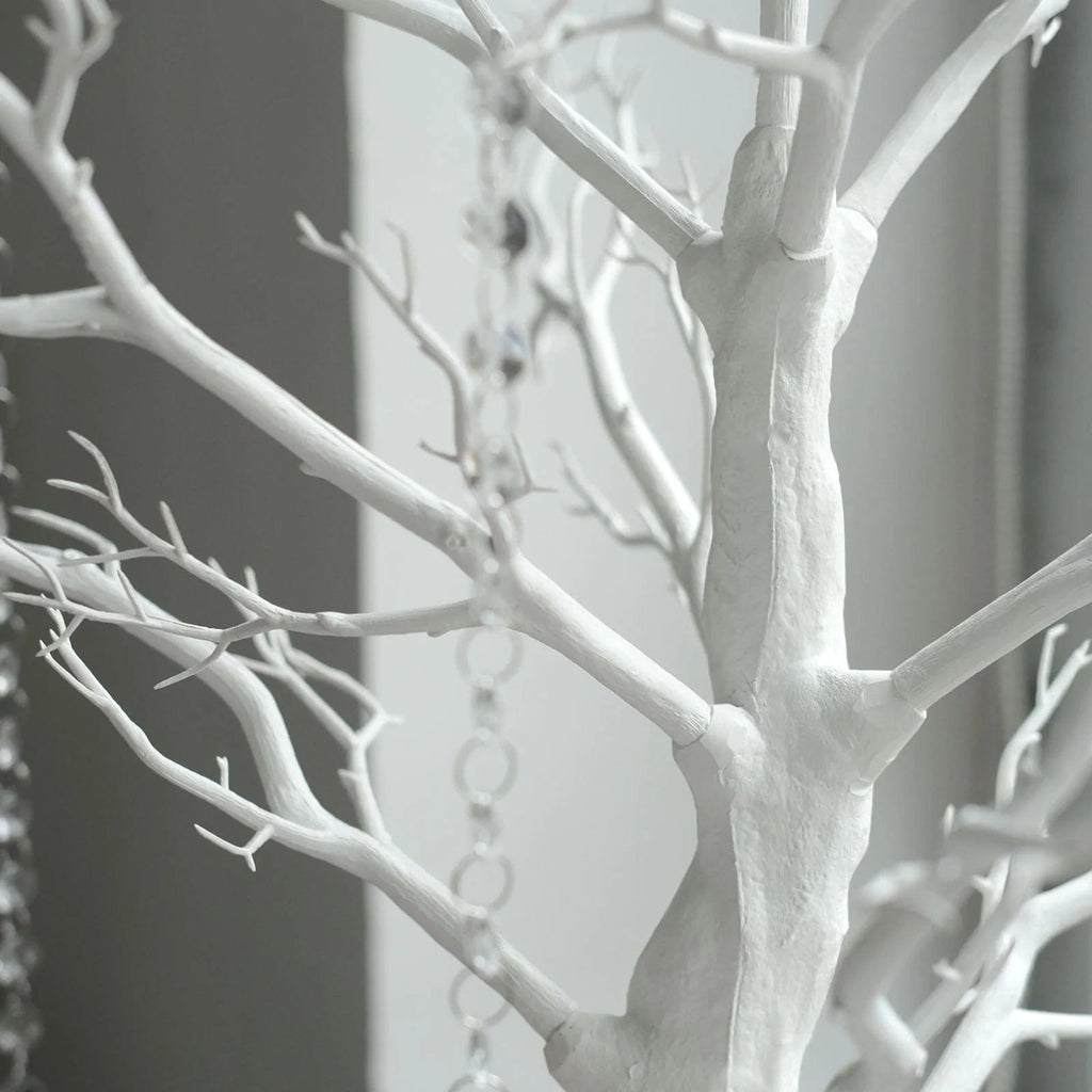Metallic Manzanita Tree with Acrylic Chains Wedding Centerpieces White
