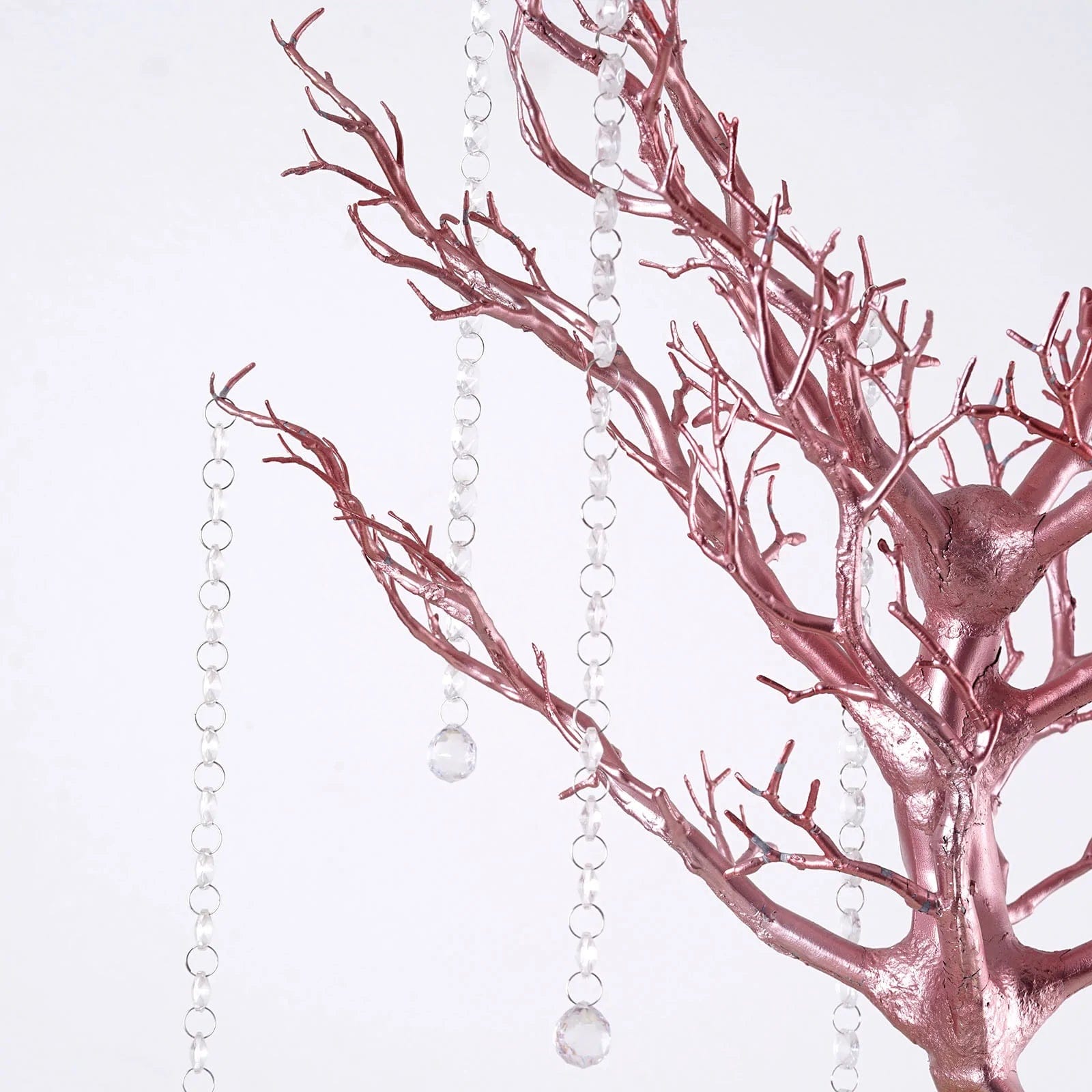 34 in Metallic Manzanita Tree with Acrylic Bead Chains Wedding Centerpieces