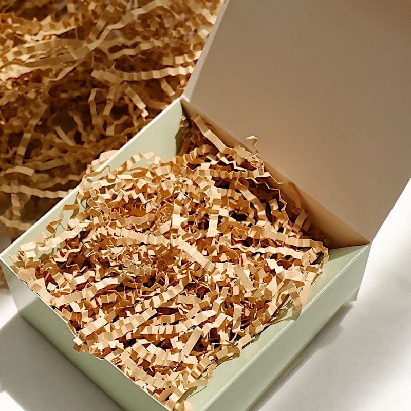 Natural 8 oz Crinkle Cut Kraft Paper Shreds Basket and Gift Box Filler