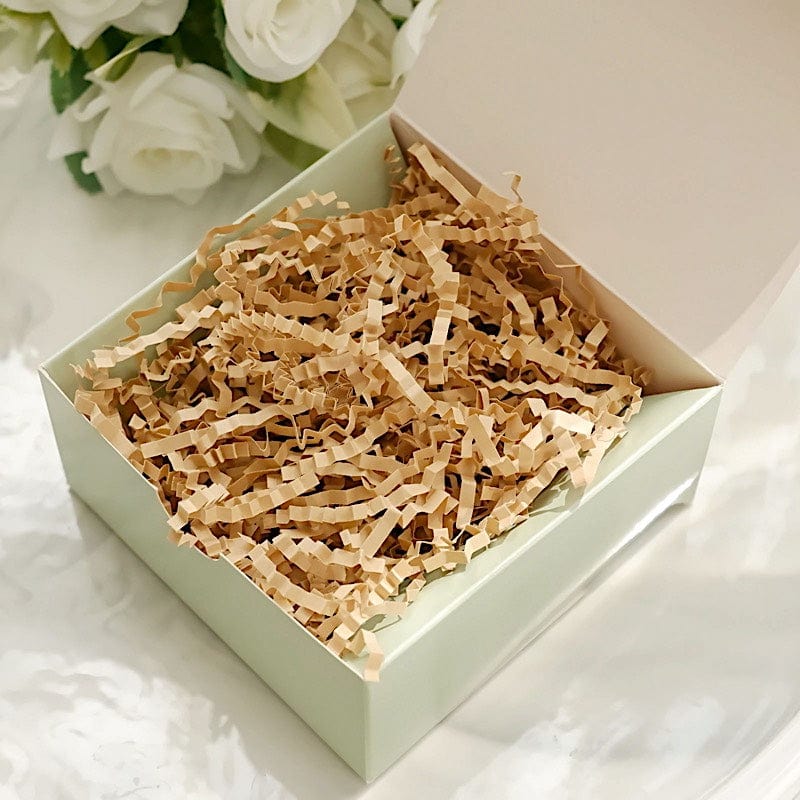 Natural 8 oz Crinkle Cut Kraft Paper Shreds Basket and Gift Box Filler