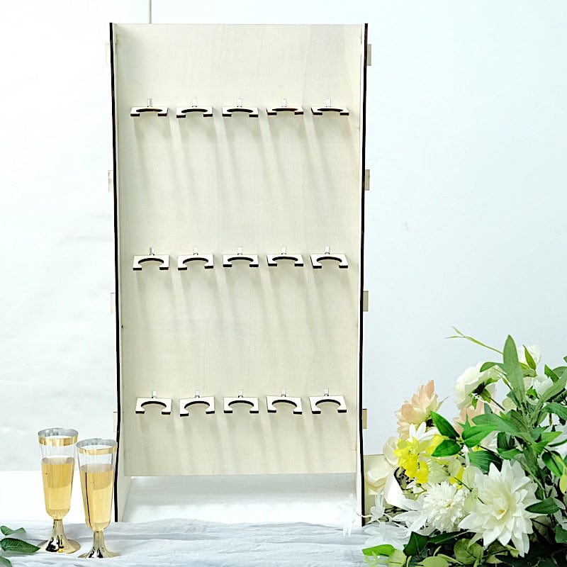 White 3-Tier Rectangle Wooden Champagne Glass Flute Holder Stand