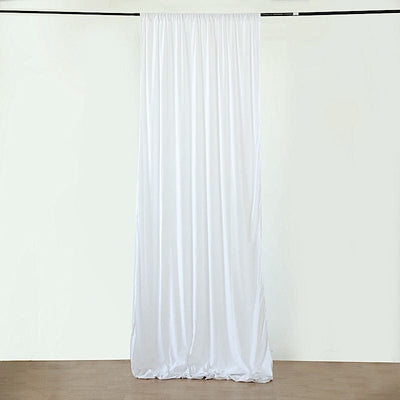 2 Panels 5 Feet Wide Polyester Seamless Backdrop Drape Curtain Panel - (White,